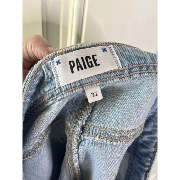 PAIGE NWT Women's Noella Cutoff Shrt Cvrd Btnfly Size 32 Light Denim - Picture 7 of 9